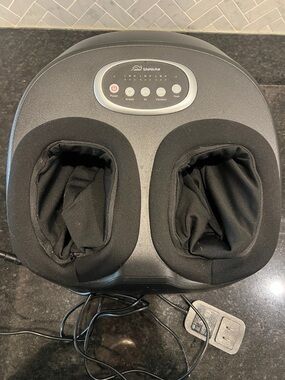 NAILA Foot Massager Console - Black and Silver